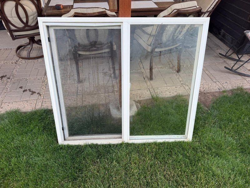 Large White Window Pane - 48" x 45" - Clear Glass, Durable Frame