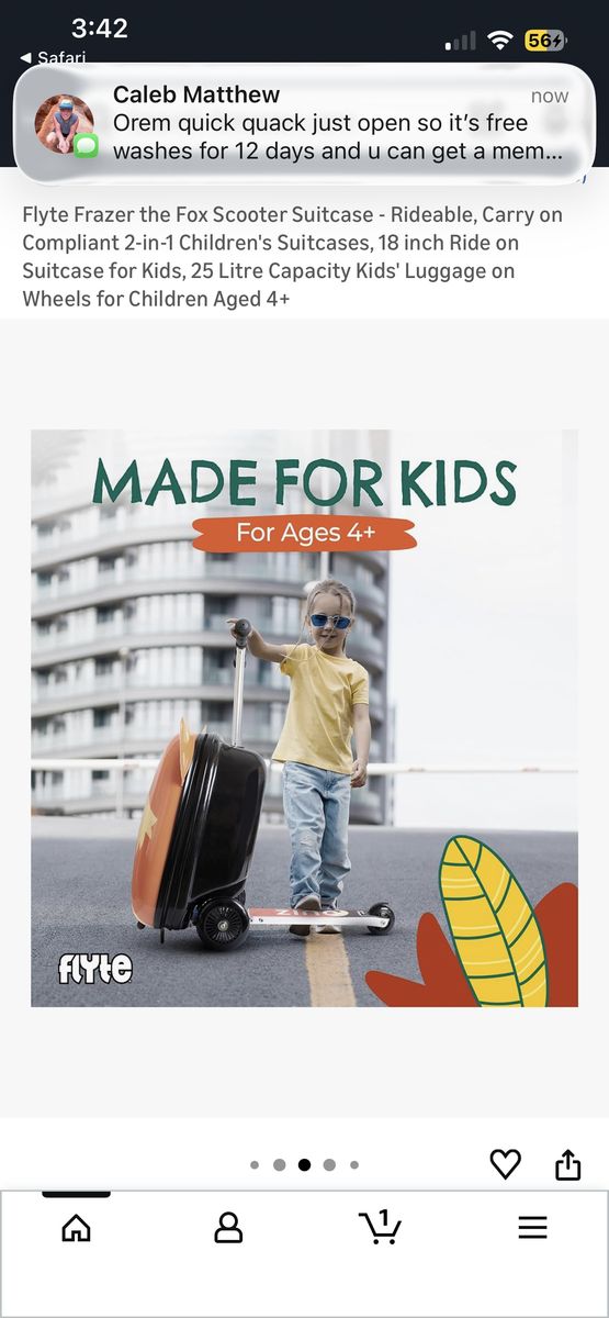 Fox The Scooter Suitcase, Two in One