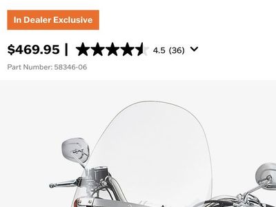 Harley Davidson Quick Detach Windshield 39mm