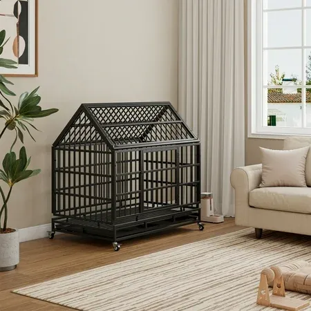 Aukfa 47 in Heavy Duty Indestructible Dog Crate