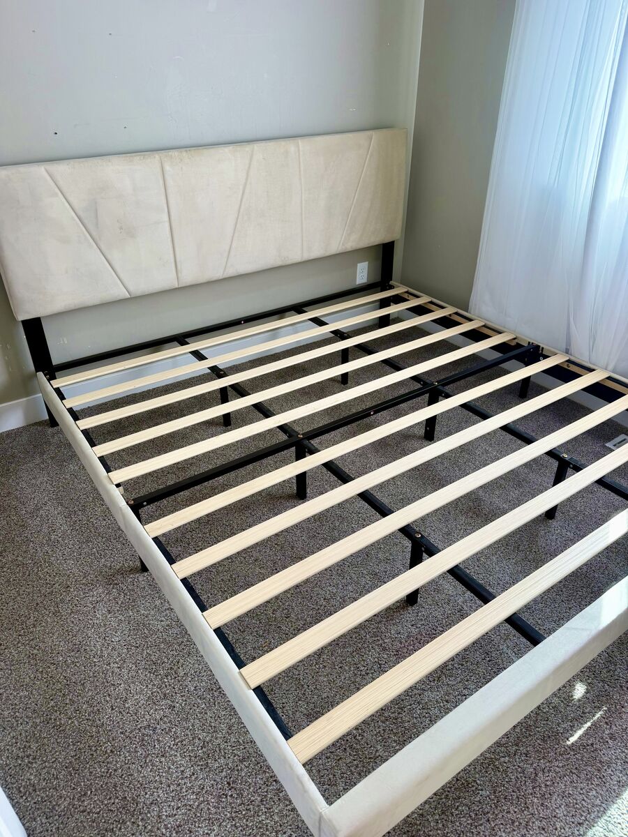 King Size Velvet Bed Frame - Like New