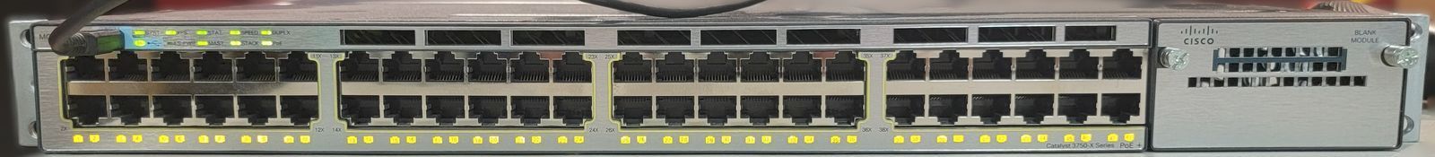 Cisco WS-C3750X-48P-S 48-Port PoE+ Gigabit Switch - Permanent IP Base - Dual 715W PSU - Tested & Reset