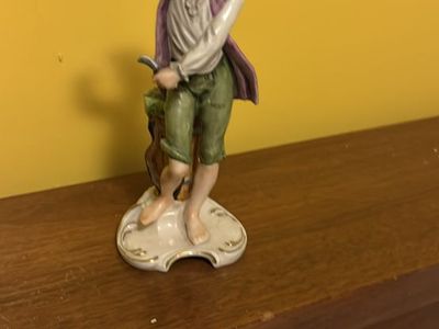 Vintage Volkstedt Porzellan Figurine Young Man Harvesting Grapes