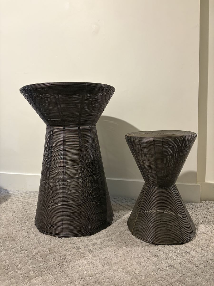 Modern Metal Wire Side Tables - Set of 2 (Two Sizes)