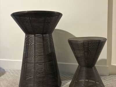 Modern Metal Wire Side Tables - Set of 2 (Two Sizes)
