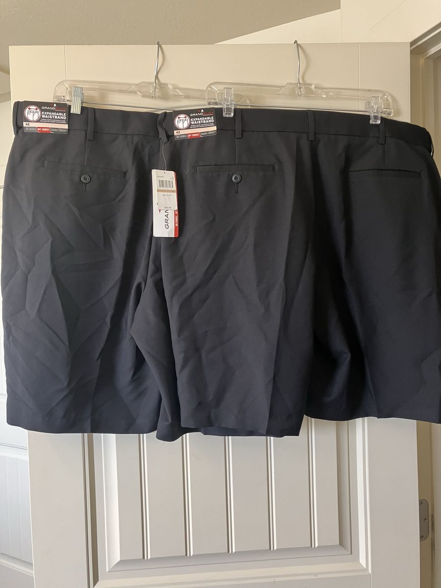 Grand Slam Performance Golf Shorts Size 42 Black New With Tags Expandable Waist