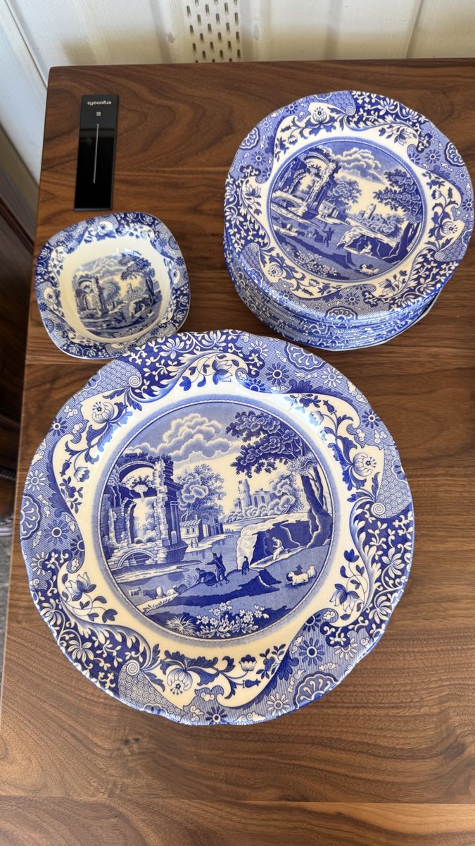 Spode blue Italian plates
