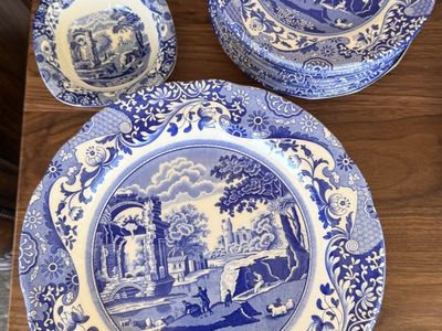 Spode blue Italian plates