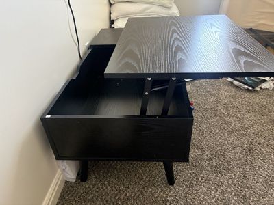 Black coffee table/W adjustable platform