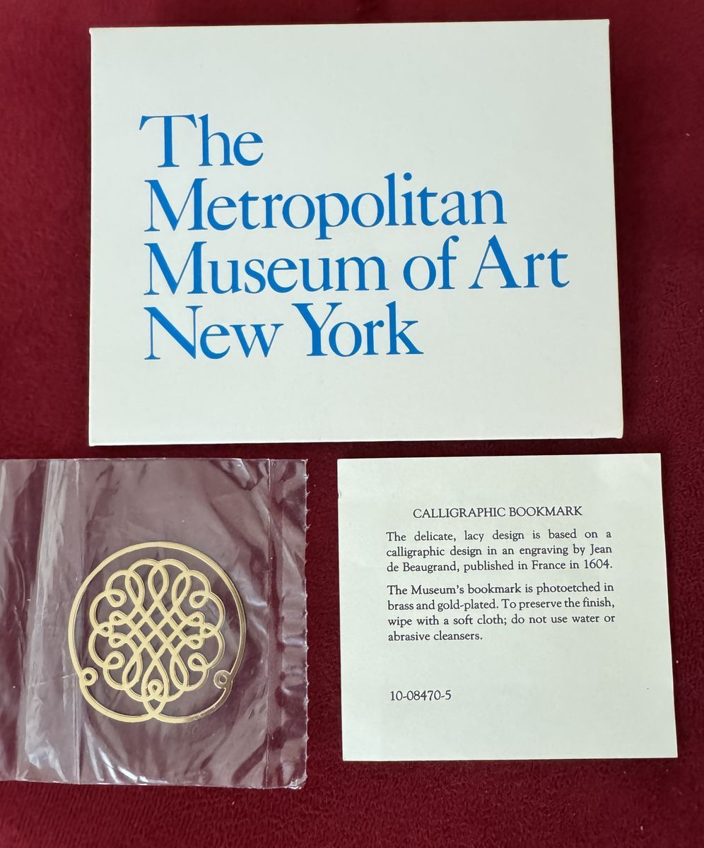 Vintage Metropolitan Museum of Art Calligraphic Bookmark