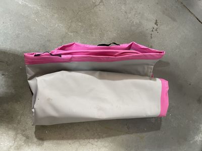 Pink and Gray Inflatable Tumbling Mat