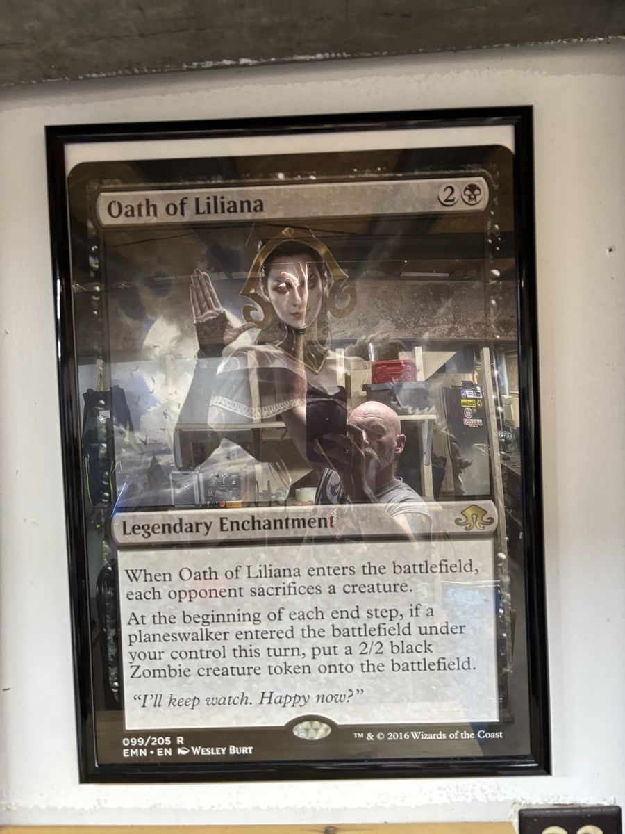 Magic: The Gathering Oath of Liliana,Oath of Gideon, and Oath of Jace Framed Legendary Enchantment Card Art
