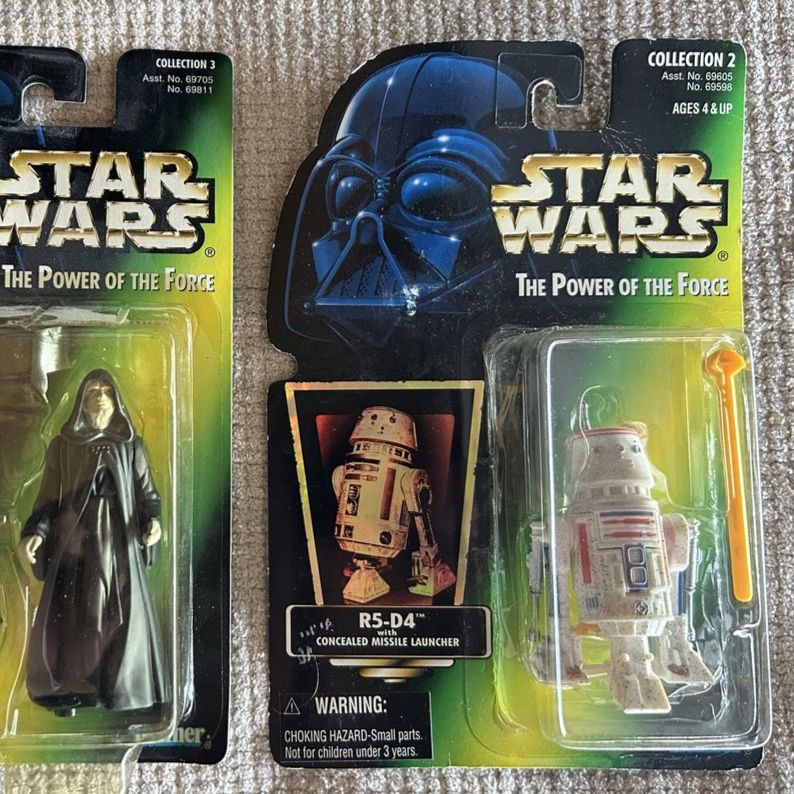 90’s Vintage Star Wars The Power of the Force R5-D4 Action Green Card Figure