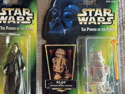 90’s Vintage Star Wars The Power of the Force R5-D4 Action Green Card Figure