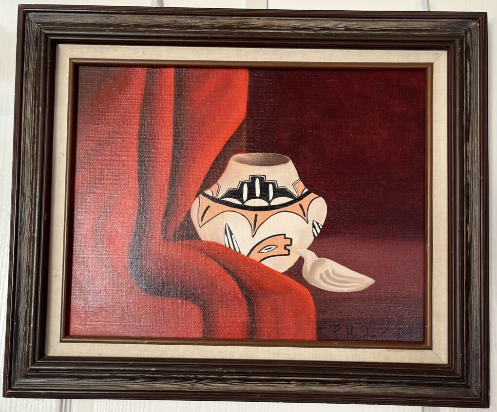 Native American Pottery Painting, Signed, 1989