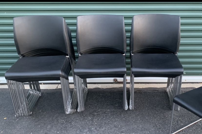 34 Allsteel Black High Density Stackable Chairs