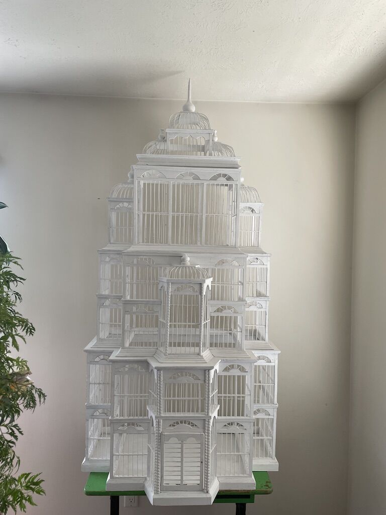 5-1/2 foot tall Vintage Domed Bird Cage