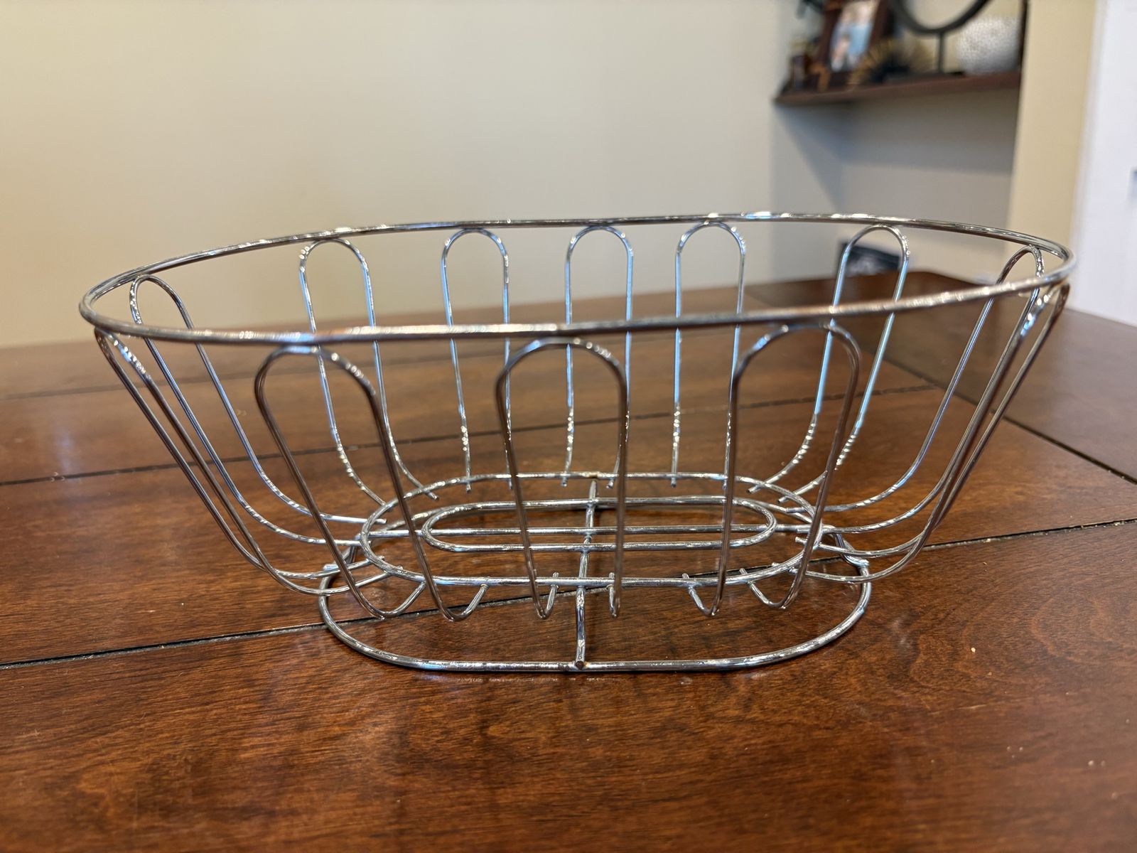Small Silver Wire Stainless Steel Oval Basket