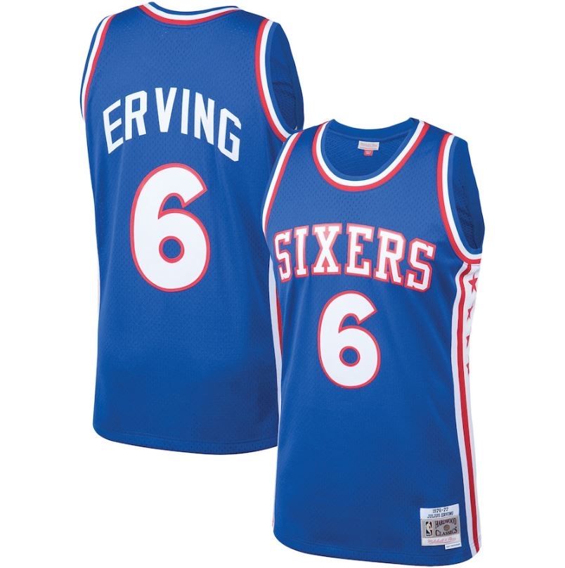 Julius Erving #6 | M* & L* | Philadelphia 76ers 1982-83 Swingman Blue Jersey | Dr. J | MOJ069