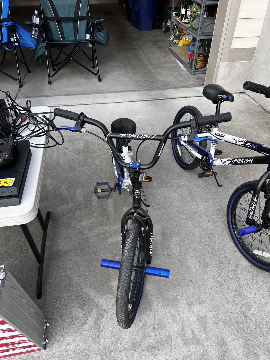 Kent Ambush BMX Freestyle Bike - Black/Blue, 20-inch Wheels, Rotor, Pegs, Great Condition