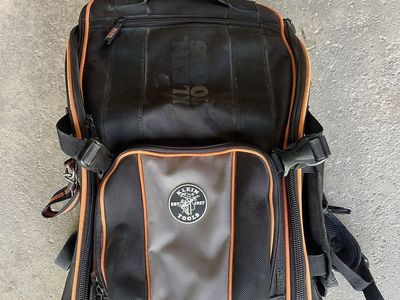Klein Tools 55421BP-14 Tool Bag Backpack - Black/Orange, Heavy-Duty, Multi-Pocket