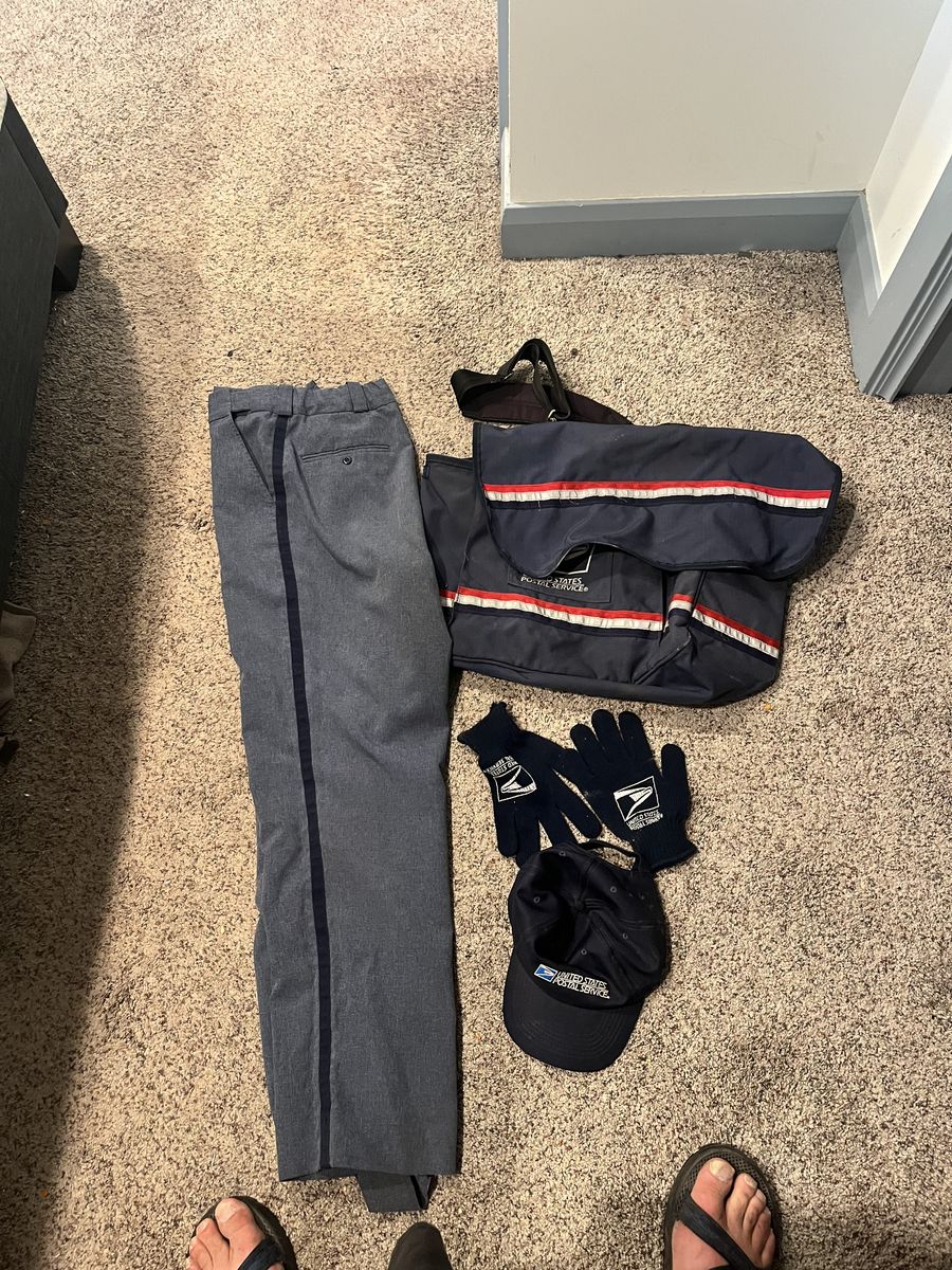 Vintage USPS Postal Service Carrier Gear/Messenger Bag & Workwear Set