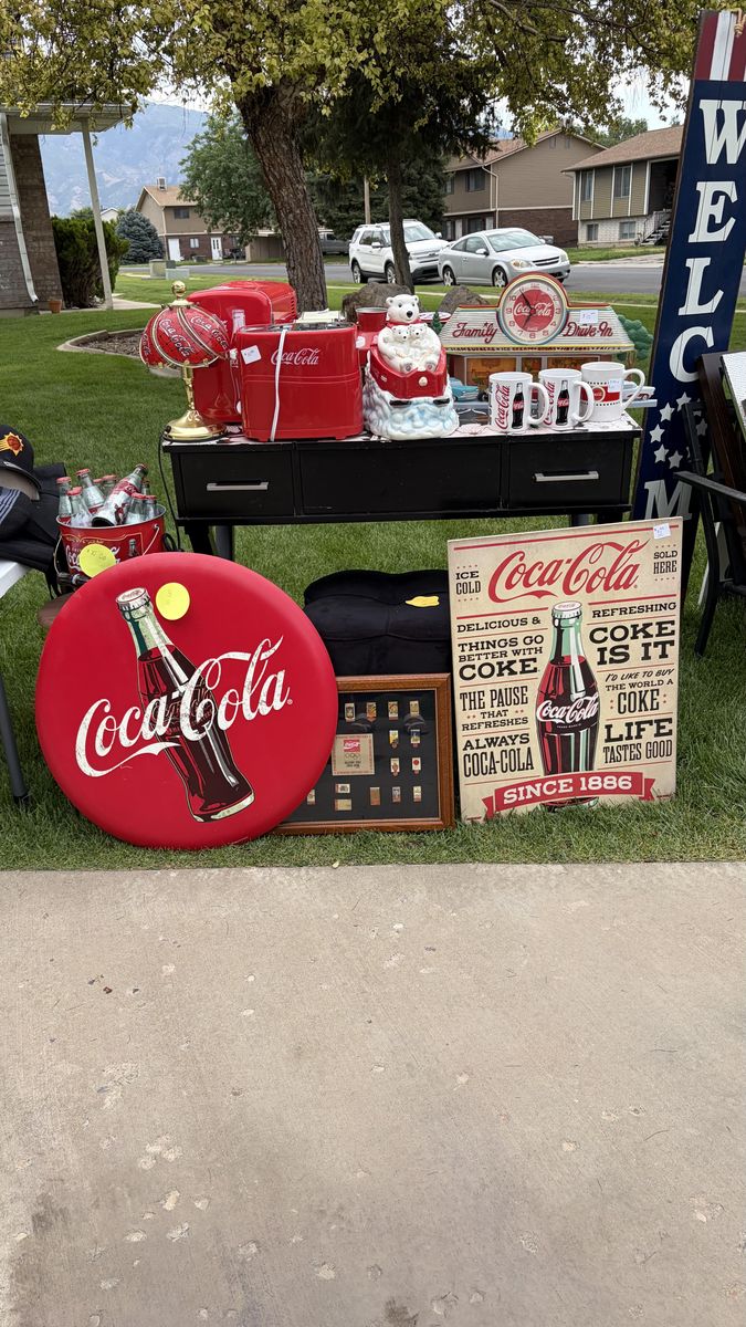 Vintage Coca-Cola Collectibles & Decor: Signs, Lamp, Cookie Jar, Mugs, & More
