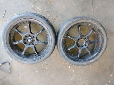 2 aluminum wheels