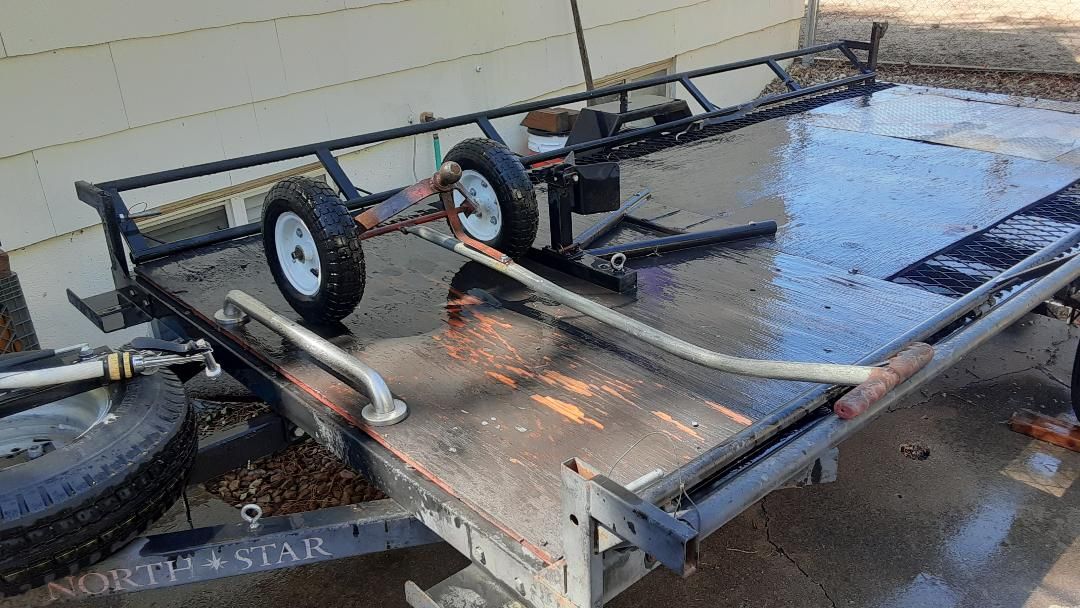 12x6 Utility Trailer with Motorcycle Chock and Spare Tire and Ramp ...
