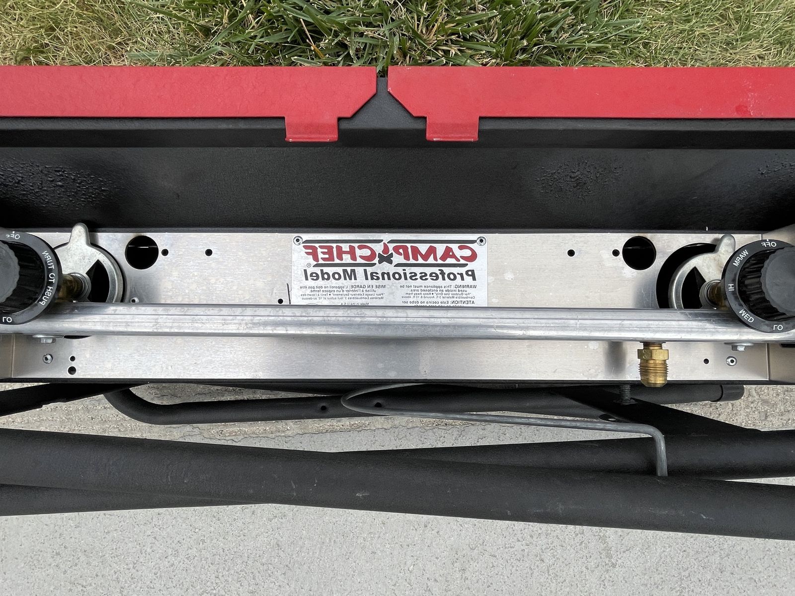 Camp Chef Professional 2-Burner Outdoor Cooking System w/ Fold-Out Legs & Wind Panel
