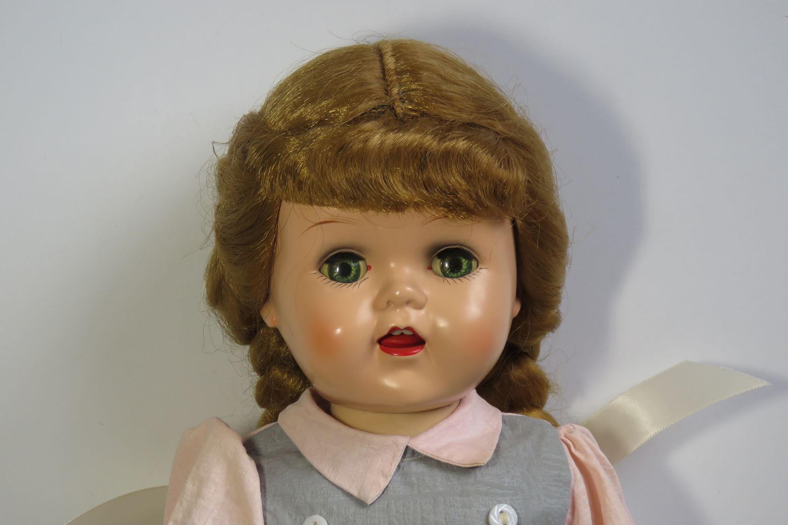 Saucy Walker Doll 16” by Ideal Toy Co. Vintage    (pink dress)