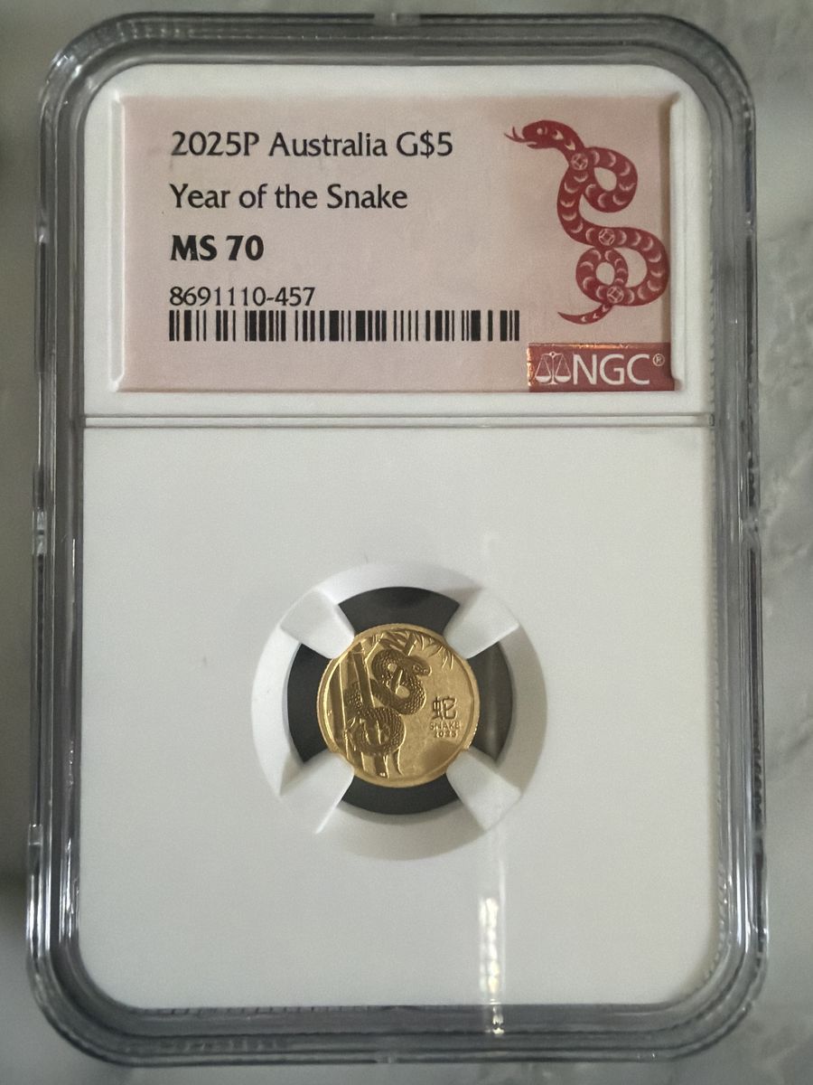 Gold Coin 2025 P Australia G$5 Year of the Snake