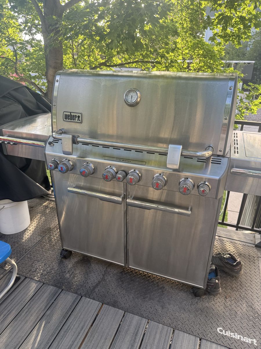 Weber 6 Burner Stainless Grill with Cover, Griddle, Smoker and Rotisserie