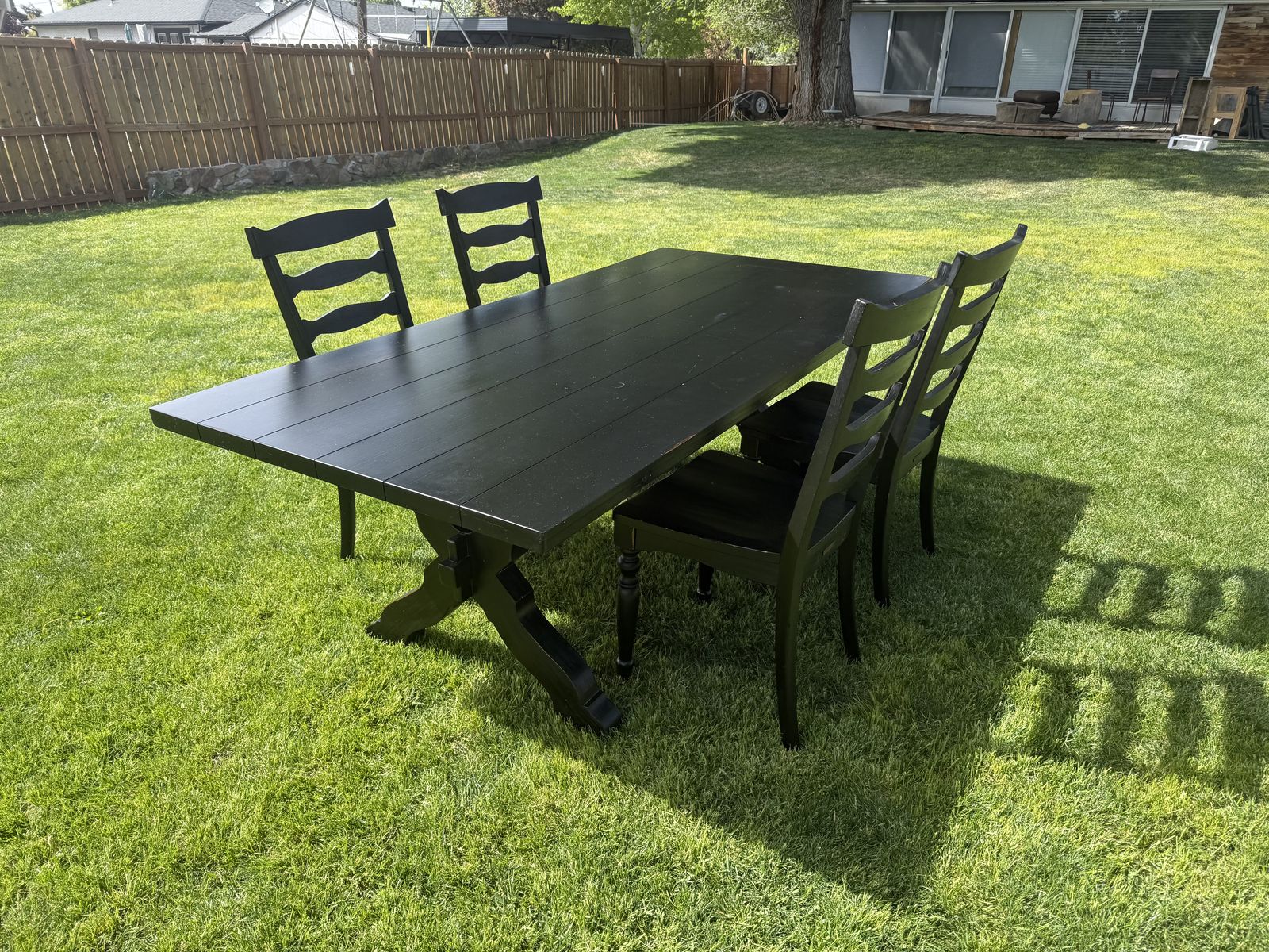 Magnolia Home by Joanna Gaines Dining Table + 4 Chairs | Dark Brown Farmhouse | Great Condition