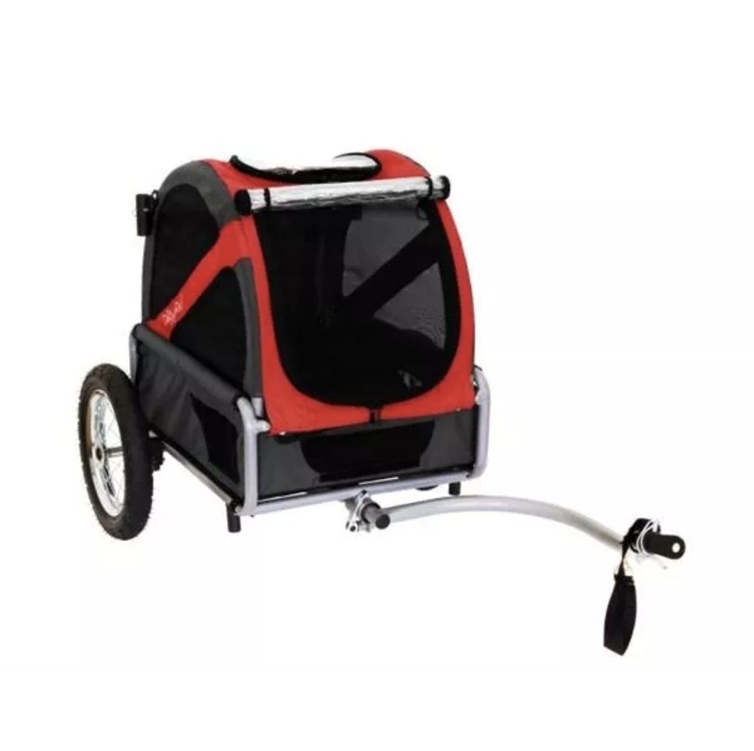DoggyRide Original Dog Bicycle Pet Bike Trailer - Red/Black, Foldable Design