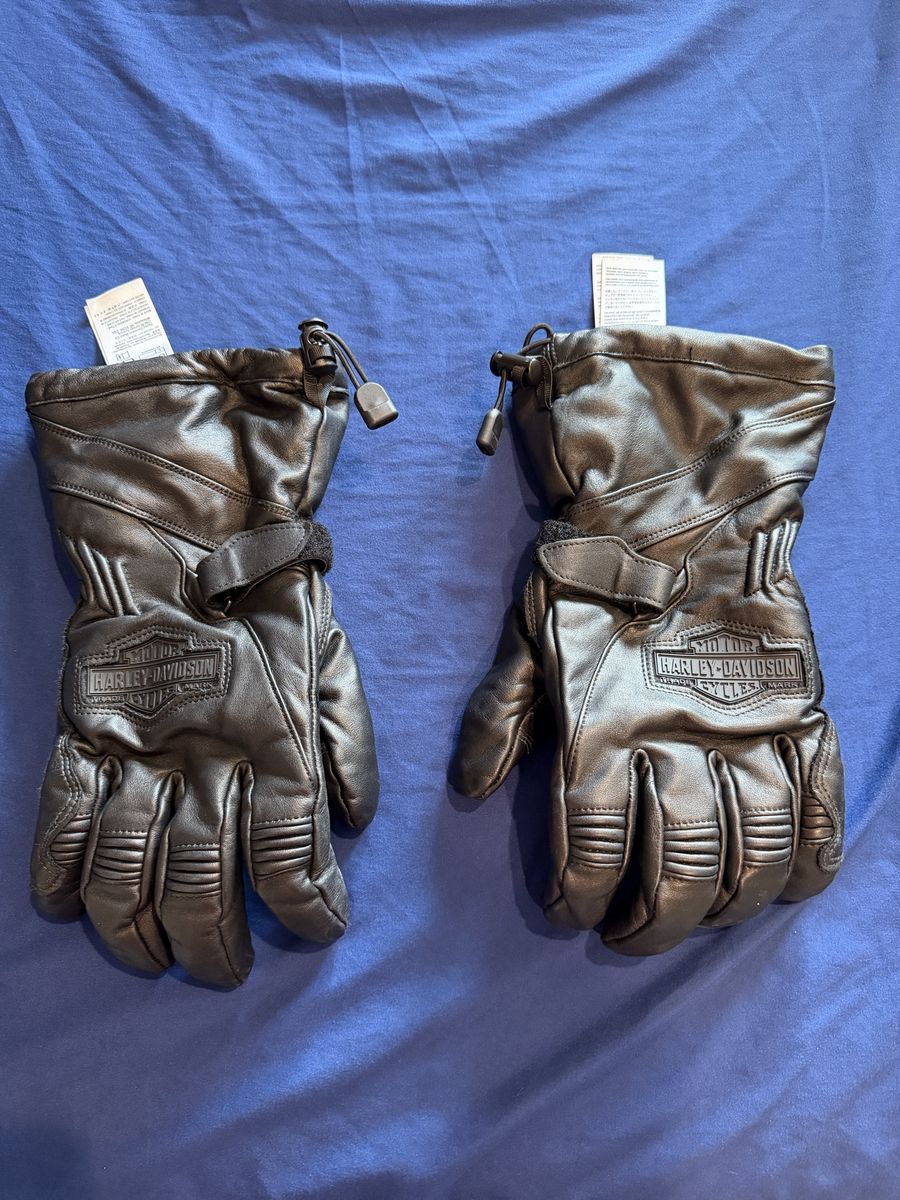 Harley-Davidson Black Leather Motorcycle Gloves - Men's Riding Gear