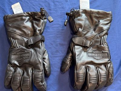 Harley-Davidson Black Leather Motorcycle Gloves - Men's Riding Gear