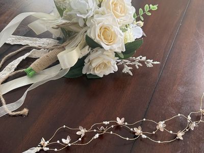 Wedding Accessories, Tiara, And Bouquet