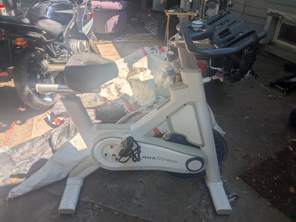 MYX Fitness Stationary Indoor Cycling Exercise Bike - White