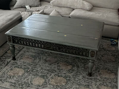 Solid Wood And Metal Coffee Table