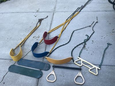 Industrial Swingset swings and monkey bars $20.00