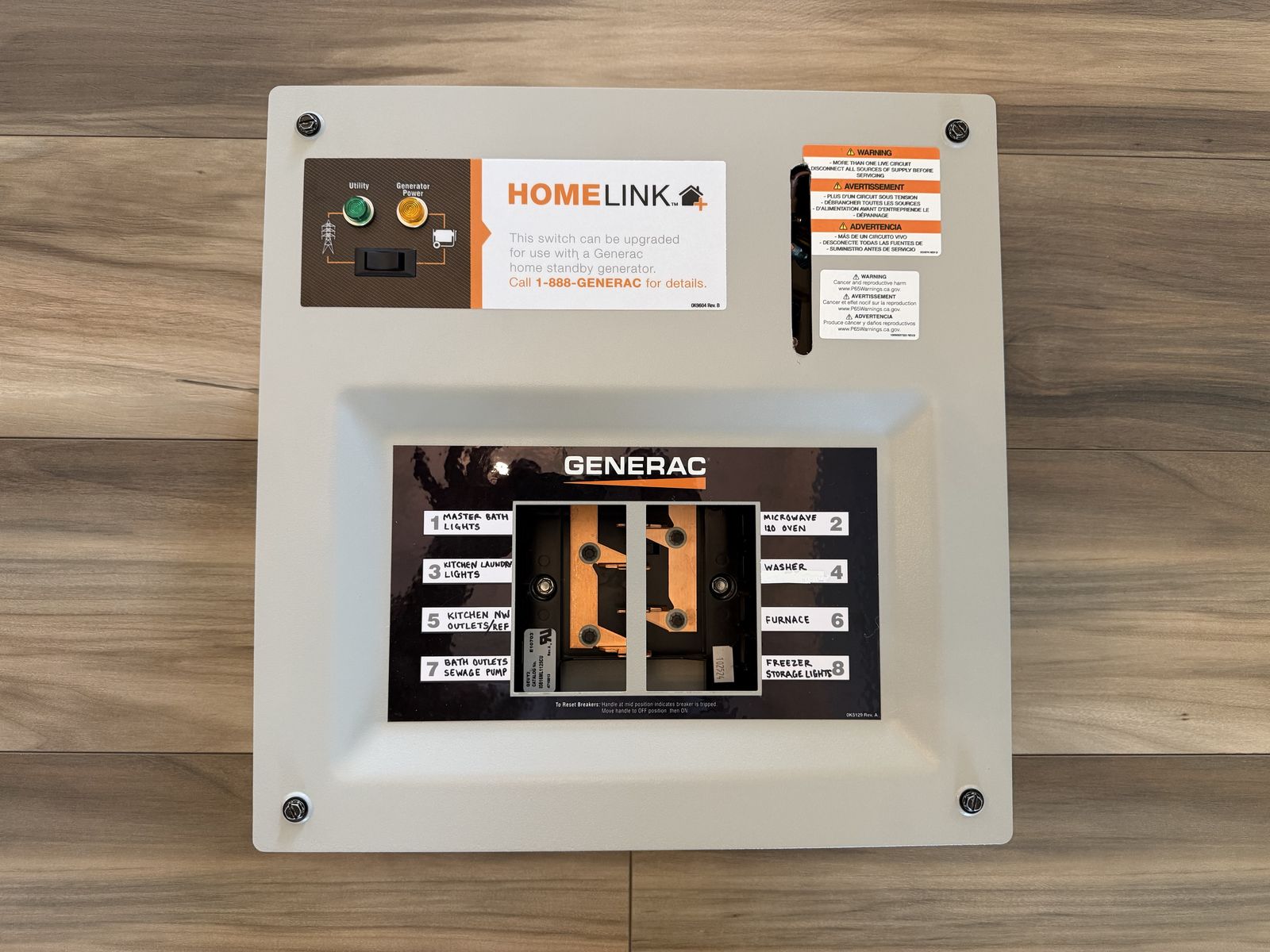 Generac 9854 HomeLink 50-Amp generator transfer switch Kit (8-16 circuits)