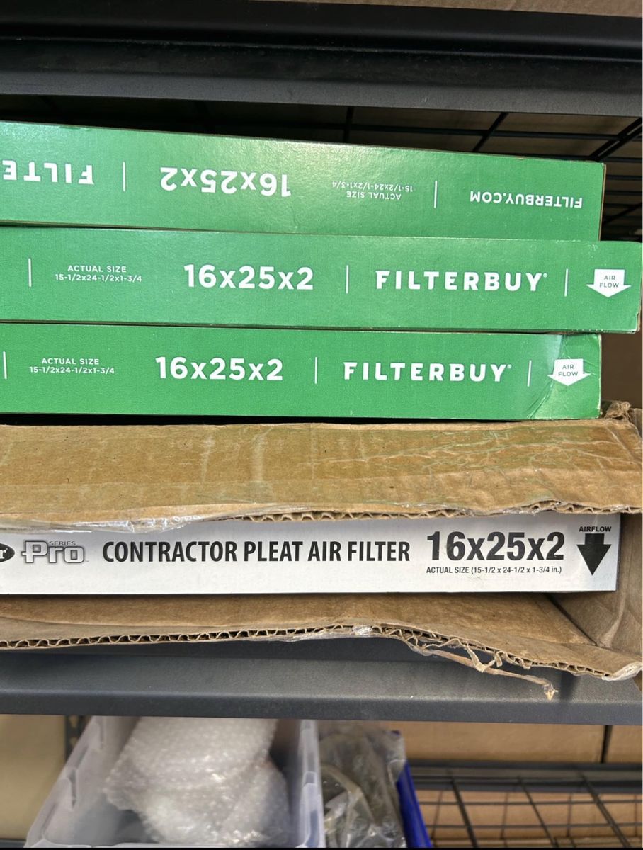 Filterbuy and Pro Contractor Pleat Air Filters Assorted Sizes