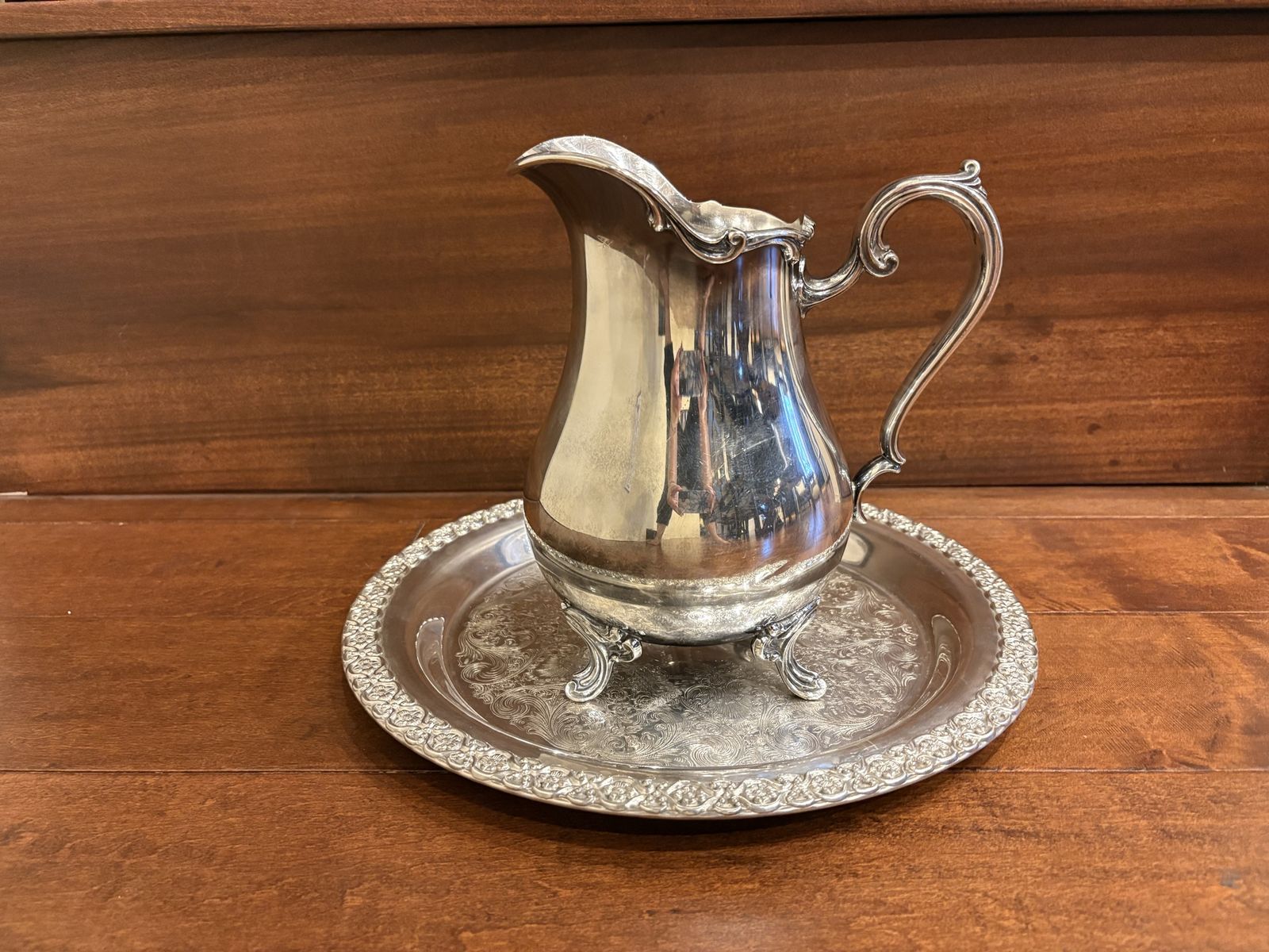 International Silver Pitcher & Tray - Can Separate