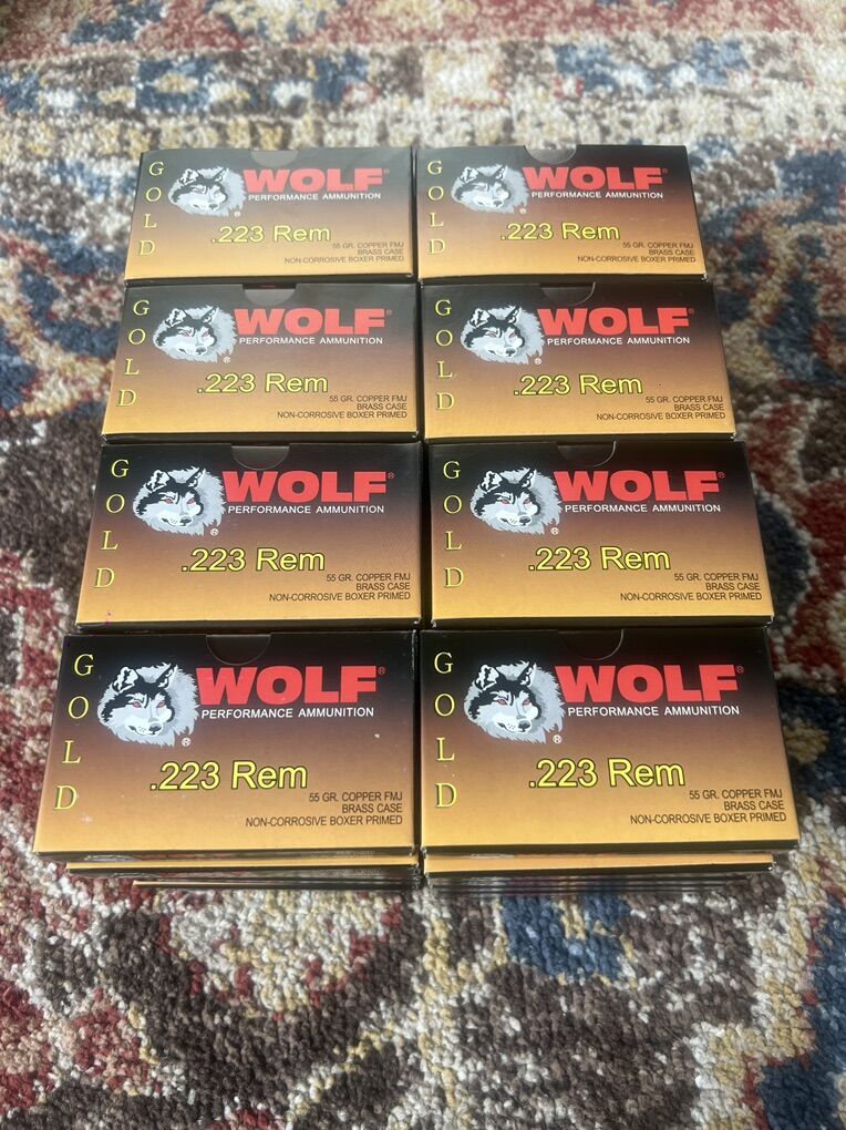 Wolf Gold .223 Rem 55gr Brass Sealed Boxes