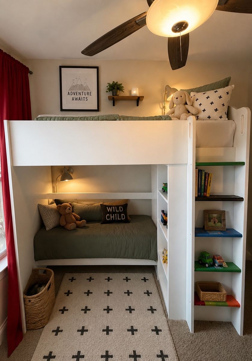 IKEA SMÅSTAD White Loft Bed & Storage/closet- Twin Size, great Condition