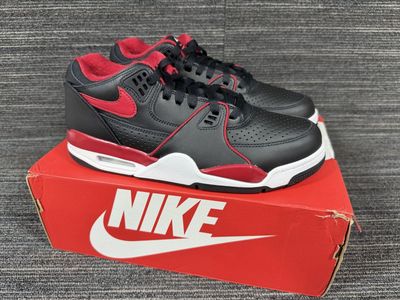 Nike Air Flight ‘89 Low ‘Bred’ Black/Gym Red/White Basketball Shoes Mens 9.5 Women’s 11 New in box
