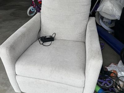 FREE - Upholstered Recliner Armchair with Power Recline Feature (lost plug)