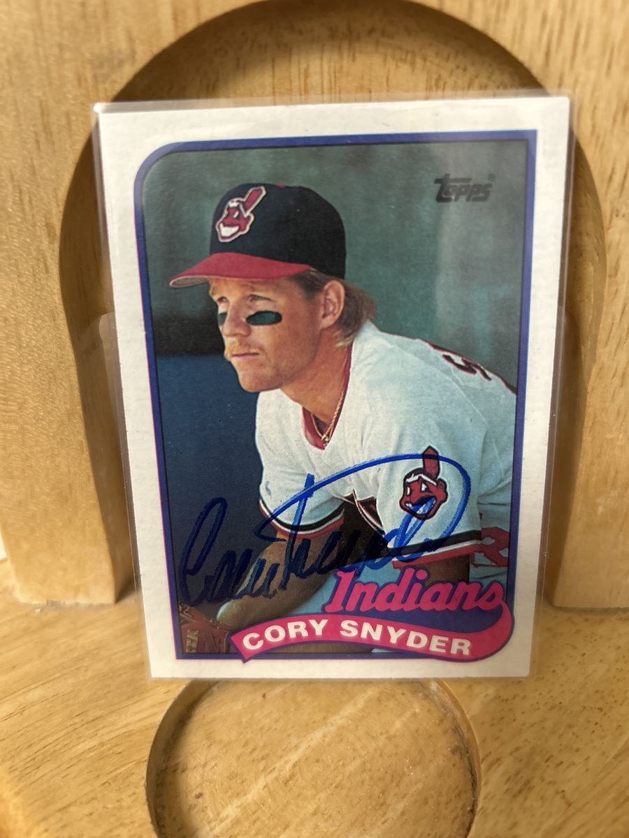Cory Snyder 1989 Topps Autograph MLB Baseball Card Hand Signed Cleveland Indians Auto BYU COUGARS Superstar