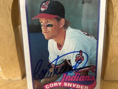 Cory Snyder 1989 Topps Autograph MLB Baseball Card Hand Signed Cleveland Indians Auto BYU COUGARS Superstar